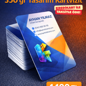 Profesyonel Kartvizit Tasarımı ve Baskı Hizmeti | Kurumsal & Özel Tasarım Kartvizit 350gr  1.000 Adet Çift Yön